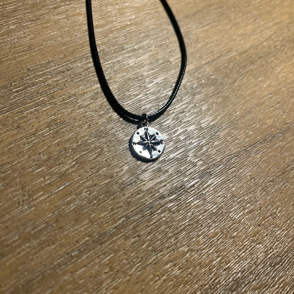 Silver Compass Pendant Necklace